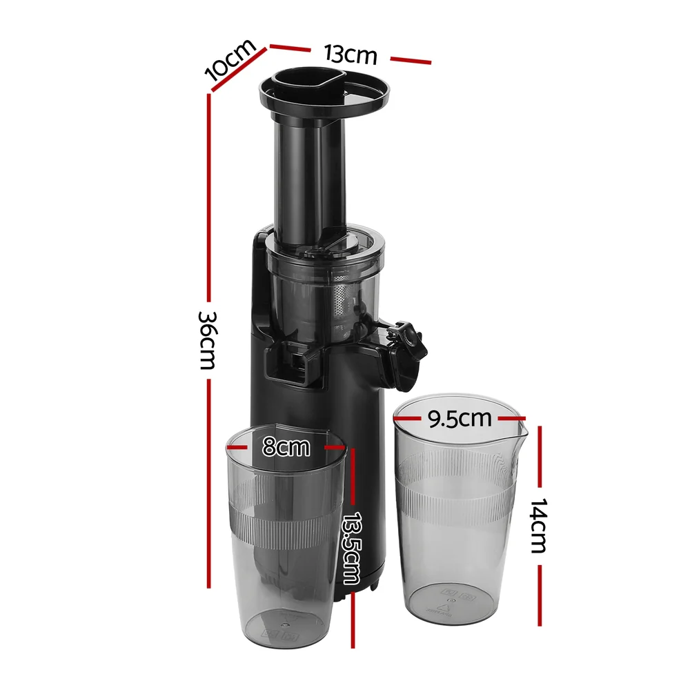 DS NA Devanti Slow Juicer Cold Press Fruit Juice Extractor 130W Black - Image 2