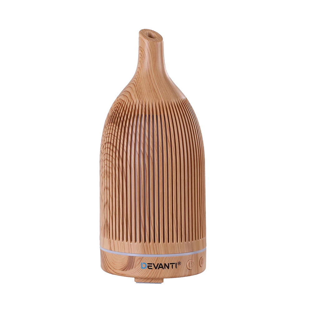 DS NA Devanti Ultrasonic Aroma Diffuser Aromatherapy 200ml LED Lights wood grain - Image 4