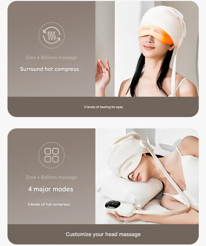 DS NA Electric Head Massage Hat with Inflatable Airbags - 6-Zone Scalp Therapy - Image 4