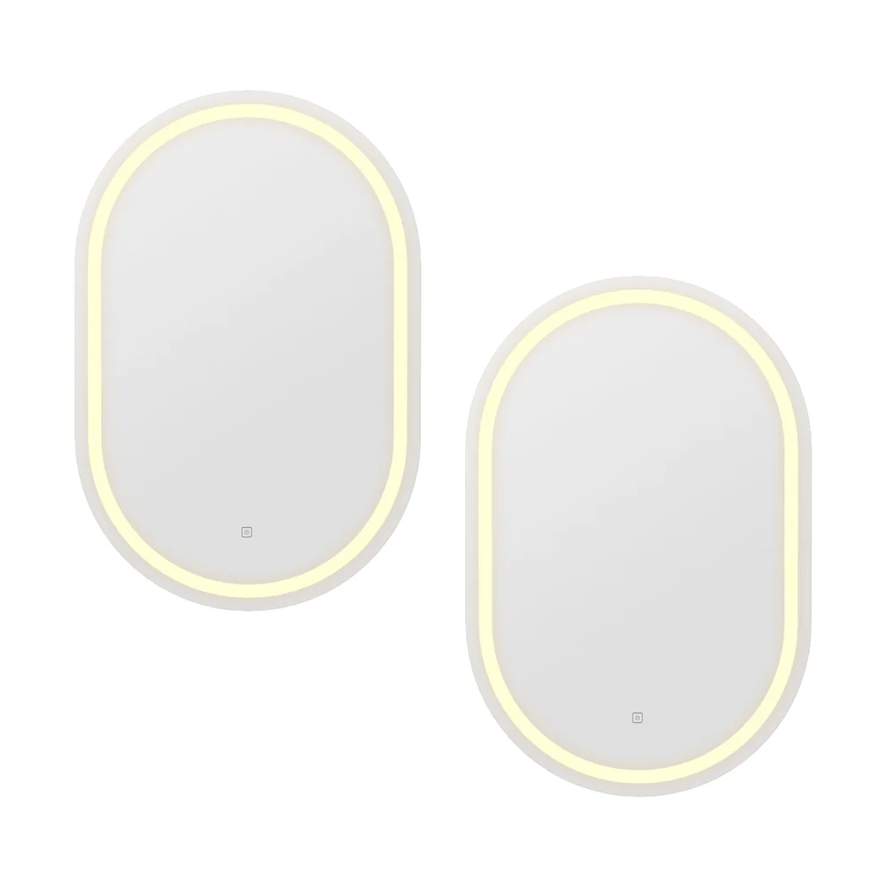 DS NA Embellir 2 LED Wall Mirror With Light 50X75CM Bathroom Decor Mirror Vanity