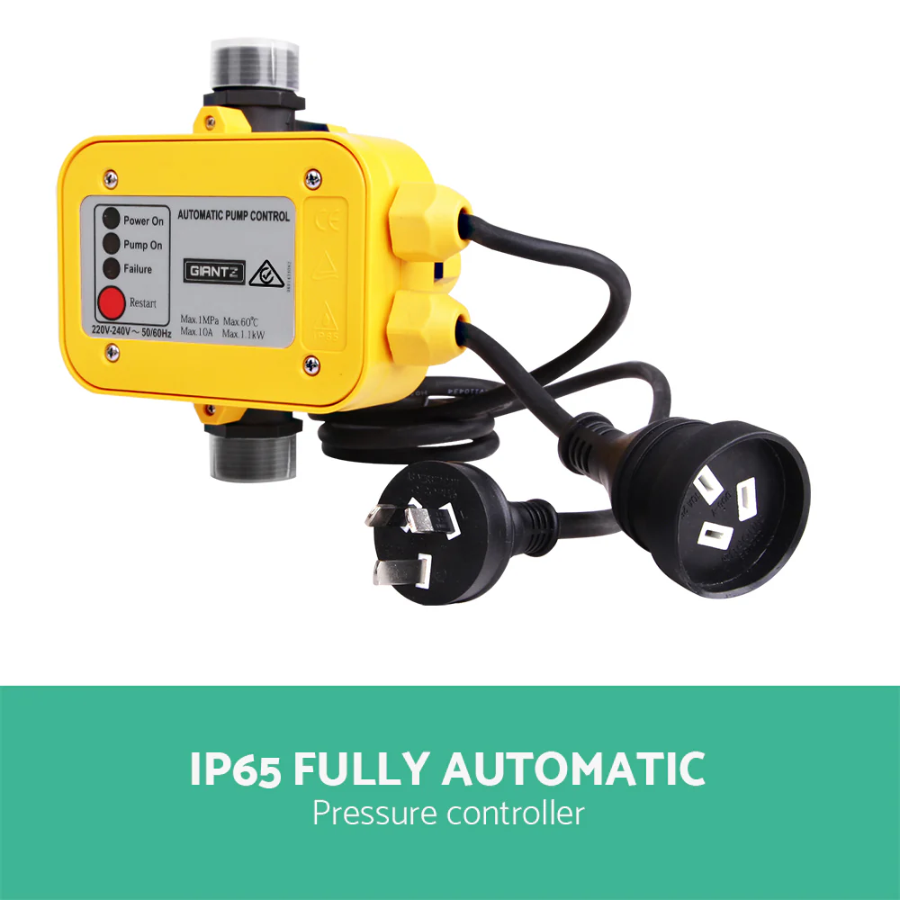 DS NA Giantz 1500W High Pressure Garden Water Pump with Auto Controller yellow - Image 6