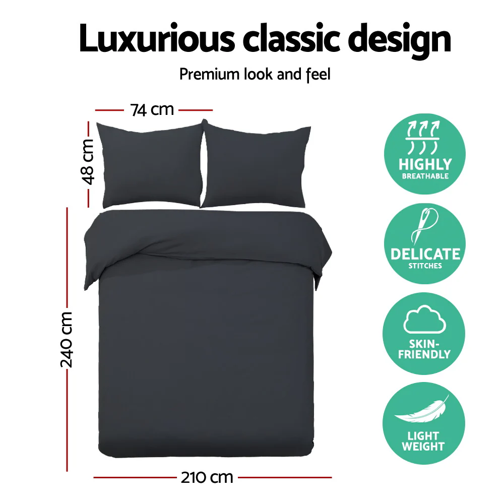 DS NA Giselle Bedding Quilt Cover Set Classic Black King - Image 2
