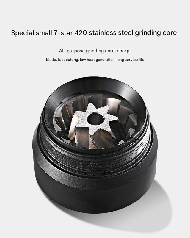 DS NA Grey Premium 7-Star Manual Coffee Grinder - Portable Bean Mil(R50pro) - Image 3
