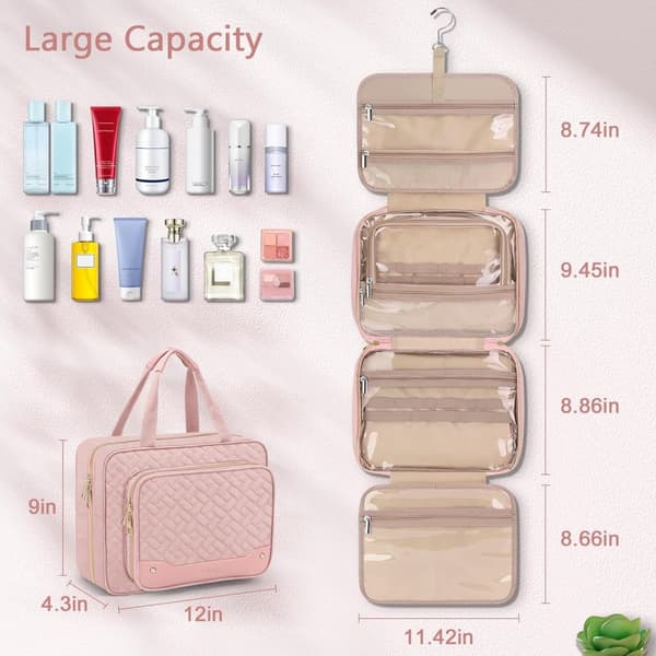 DS NA Hanging Travel Toiletry Bag – Large Makeup Organizer Bag - Image 4