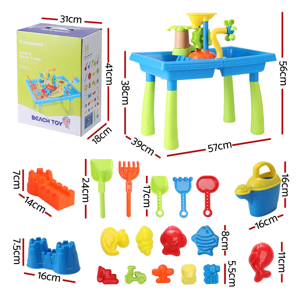 DS NA Kids Sand and Water Table Windmill Shovel Outdoor Sandpit Toys Beach Play - Image 2