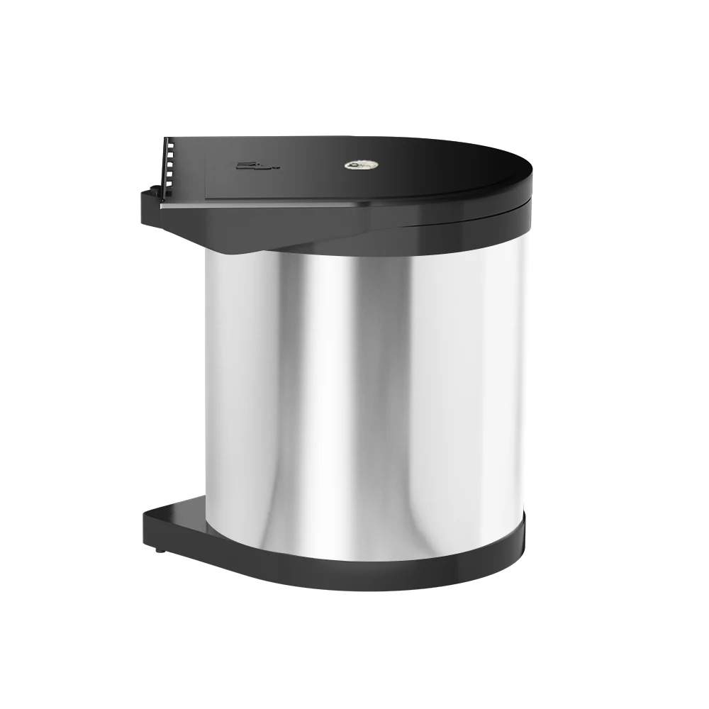 DS NA Kitchen Swing Out Pull Out Bin Stainless Steel Garbage Rubbish Can 12L - Image 3