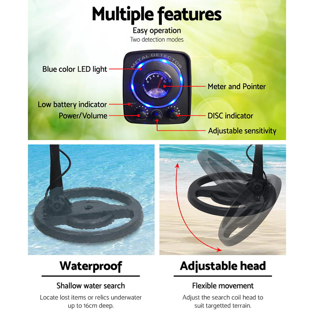 DS NA LED Metal Detector with Headphones - Black - Image 4