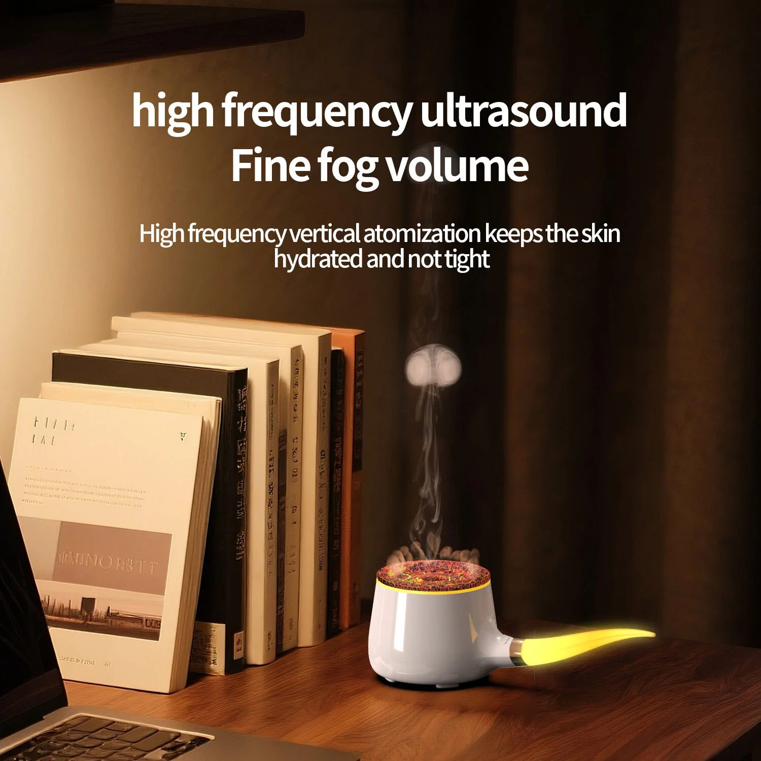 DS NA Pipe-Shaped Aromatherapy Humidifier with LED Flame & Mist - Image 3