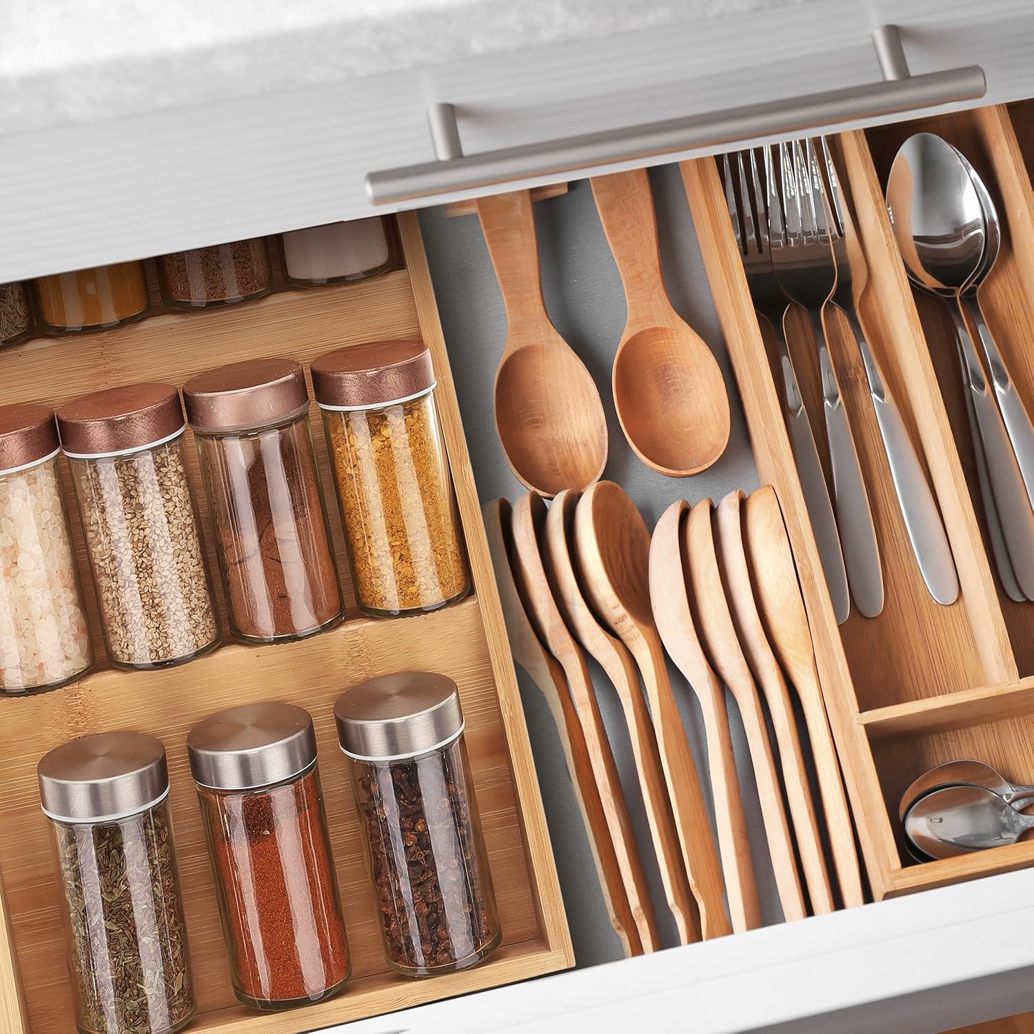 DS NA Relaxdays horizontal spice rack, 3 shelves, HBD: 5 x 20 x 38 cm, spice org - Image 2