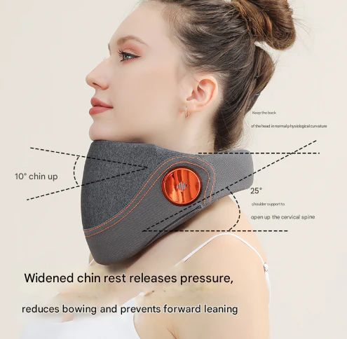 DS NA Remote Control Grey Multi-Mode Cervical Traction Neck Massager with Heat T - Image 2