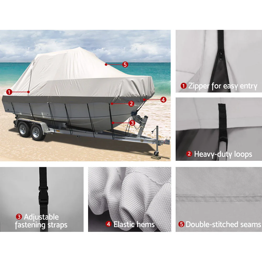 DS NA Seamanship 25-27ft Boat Cover Trailerable Jumbo 600D Marine Heavy Duty - Image 5