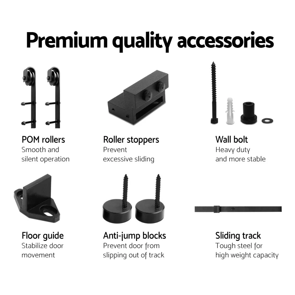 DS NA Sliding Barn Door Hardware Track Set 4m Roller Kit Slide Office Bedroom - Image 5