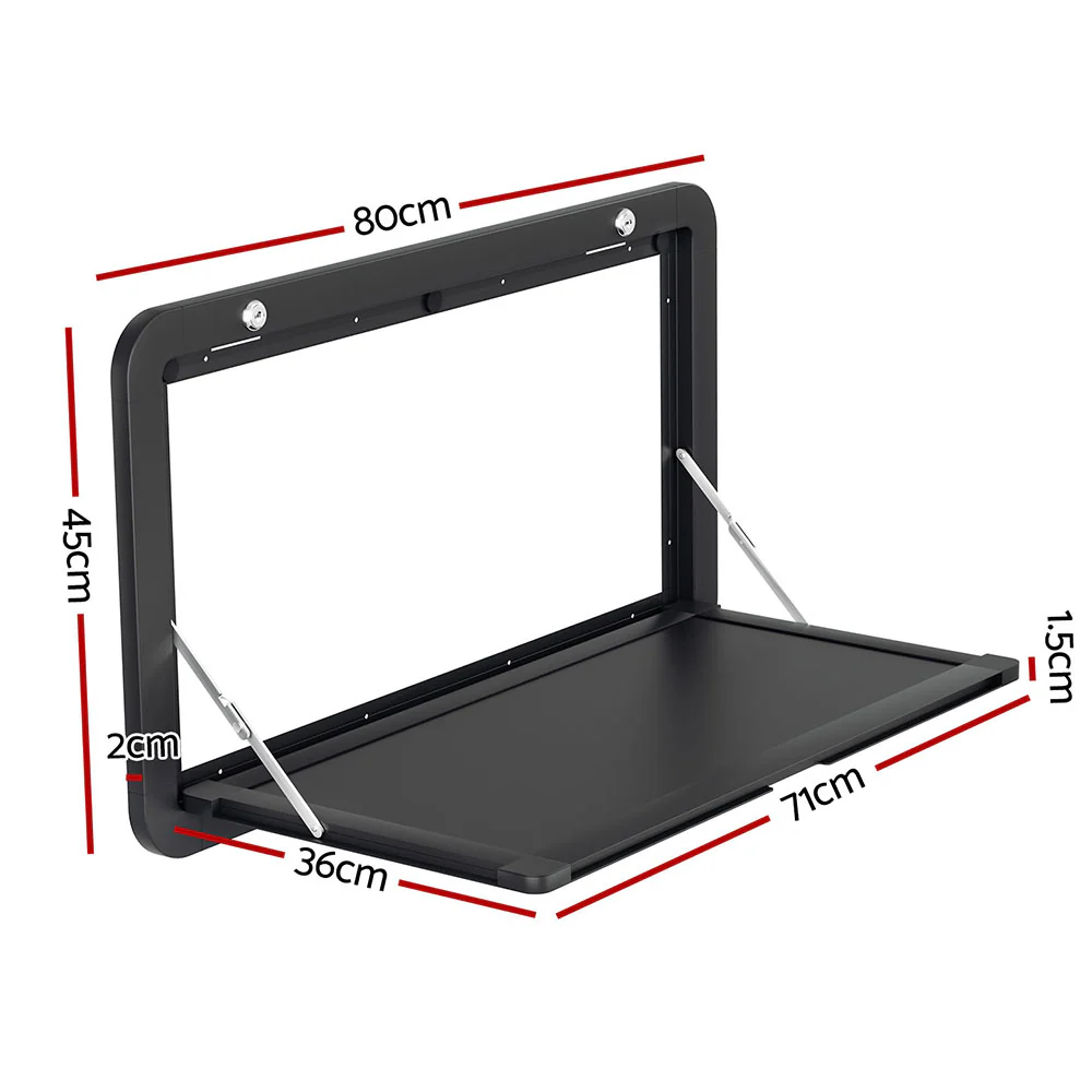 DS NA Weisshorn Caravan Table 800 x 450mm Folding Lockable Black - Image 2