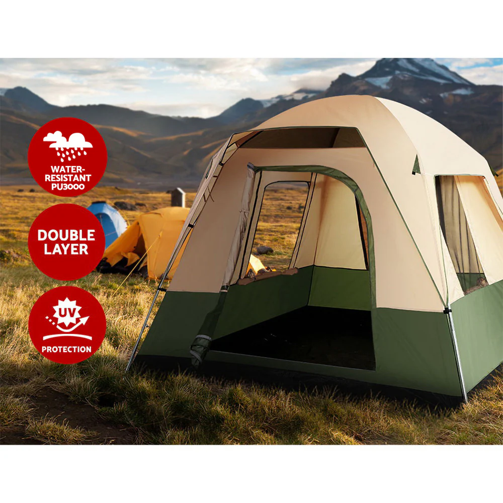 DS NA Weisshorn Family Camping Tent 4 Person Hiking Beach Tents Green - Image 4