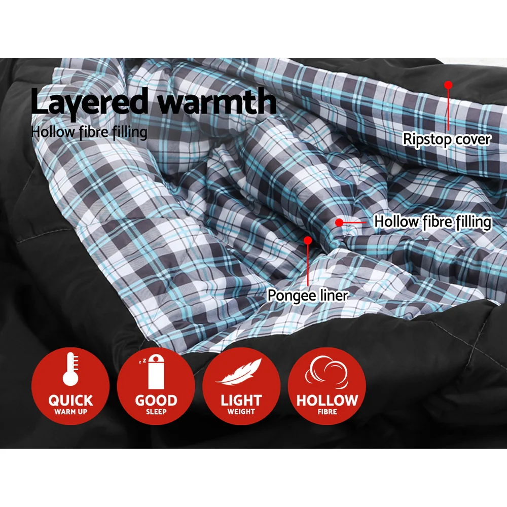 DS NA Weisshorn Sleeping Bag Camping Hiking Tent Outdoor Comfort 5 Degree Grey - Image 4