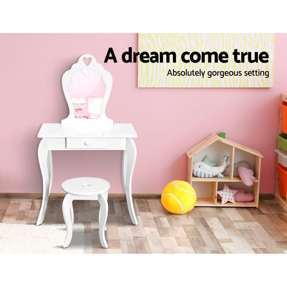 Princess Makeup Vanity Table - White - Image 3