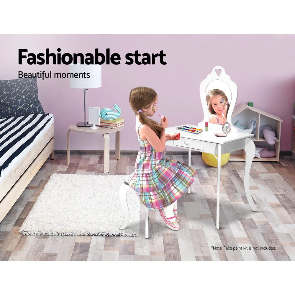 Princess Makeup Vanity Table - White - Image 4