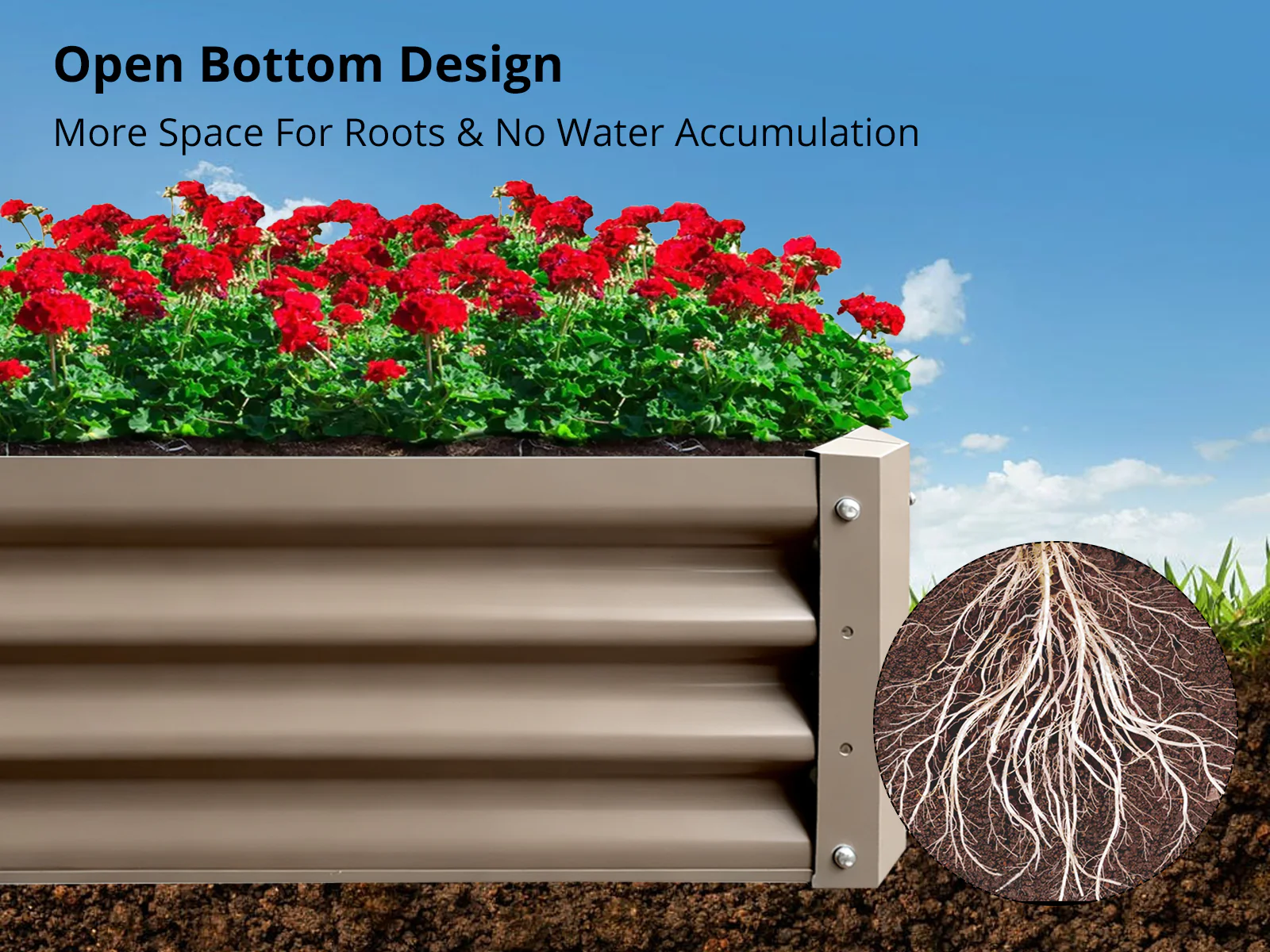 DS Galvanized Steel Garden Bed 240x60x30 cm - Image 4