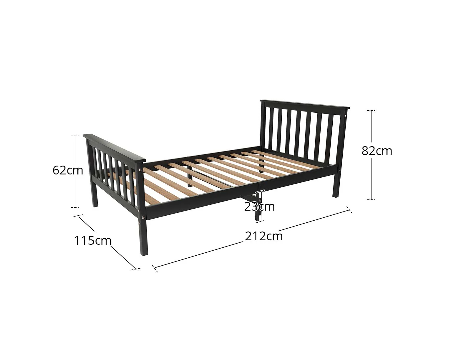 Hampshire Bed Frame King Single - Black - Image 10