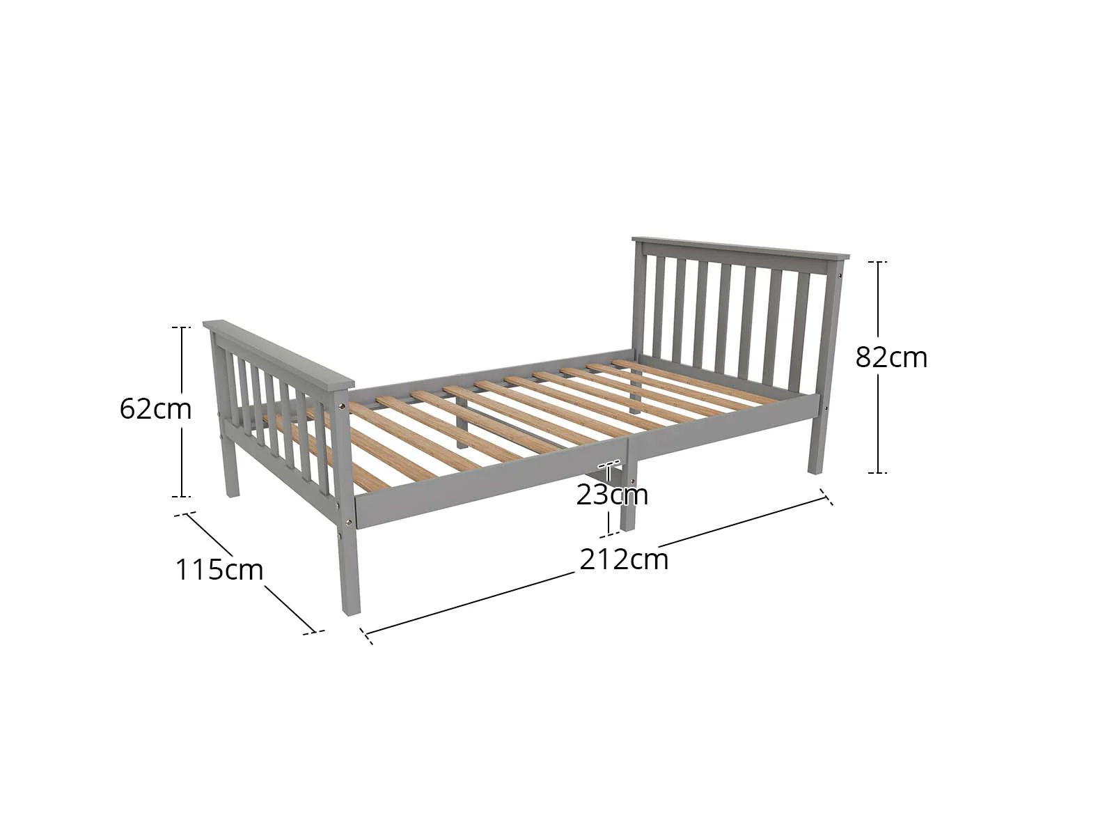 Hampshire Bed Frame King Single - Grey - Image 10