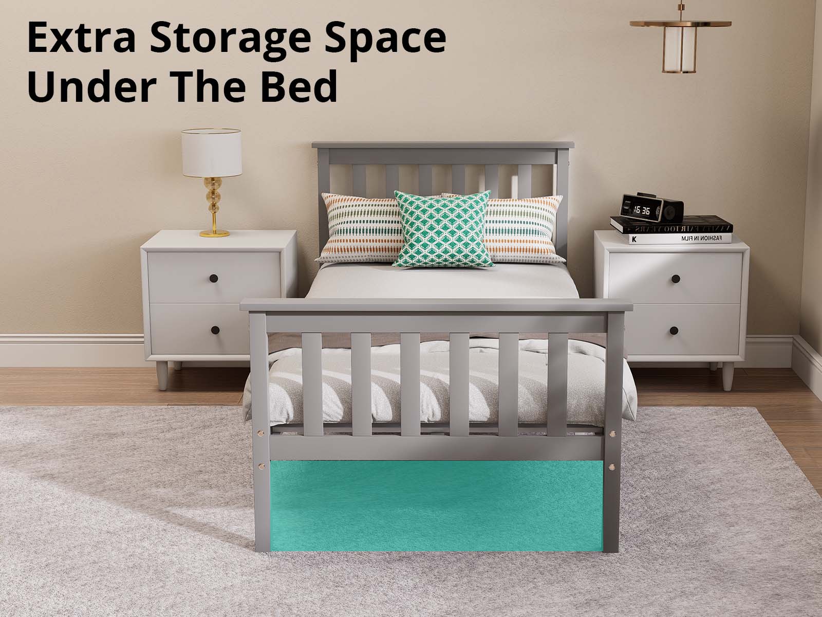 Hampshire Bed Frame Single - Grey - Image 6