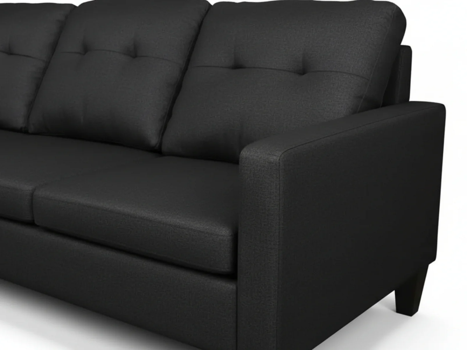 Northland Linen Sofa With Ottoman - Black - Image 9