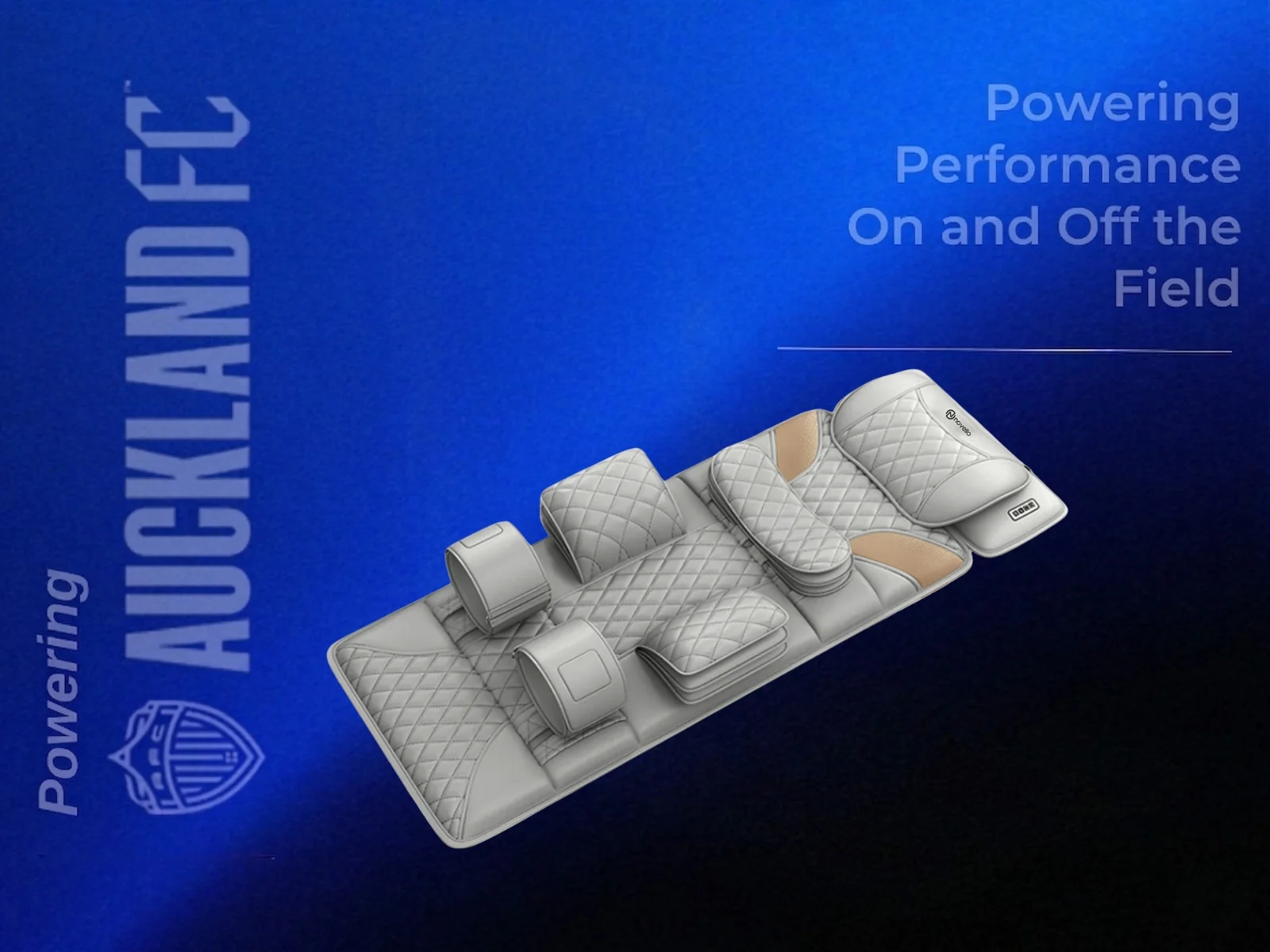 Novello Full Body Massage Mat with Air Press Calf Band - Light Grey - Image 2
