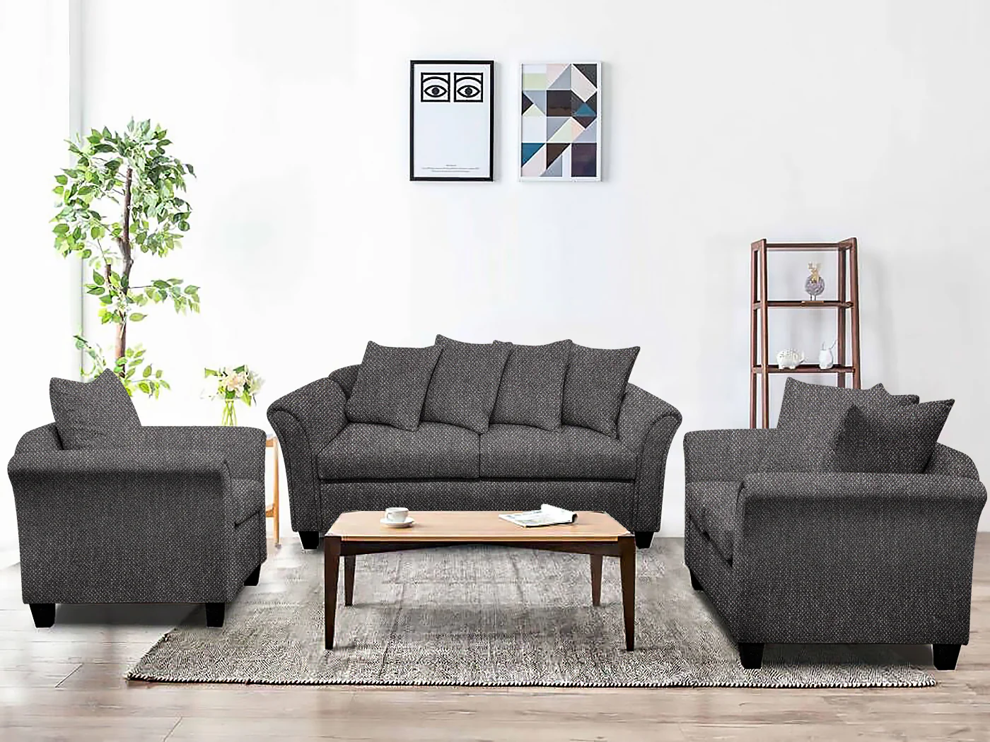 DS NZ Made Chika 3+2+1 Sofa Set - Kido Black - Image 2
