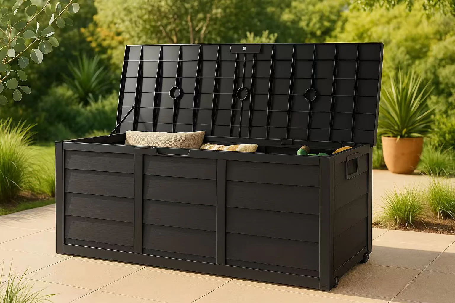 Outdoor Storage Box 290L - Black - Image 2