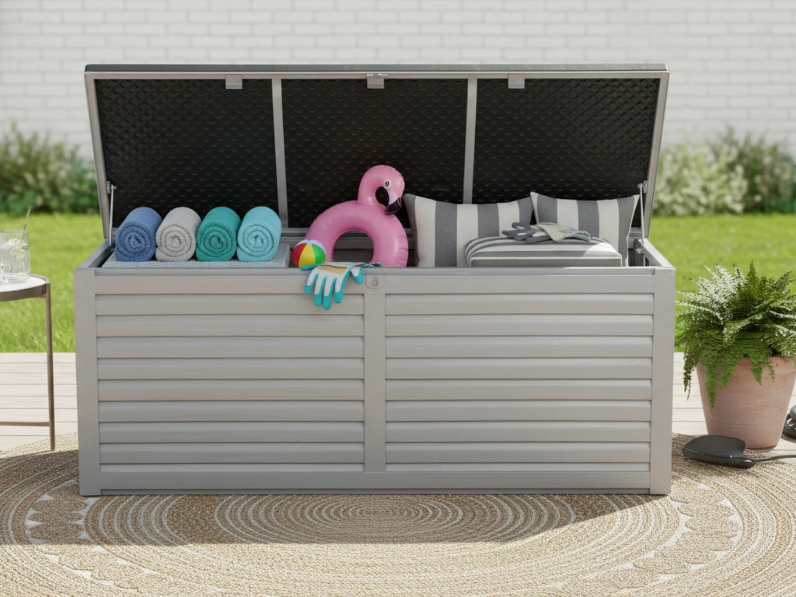 Outdoor Storage Box 390L - Grey - Image 9
