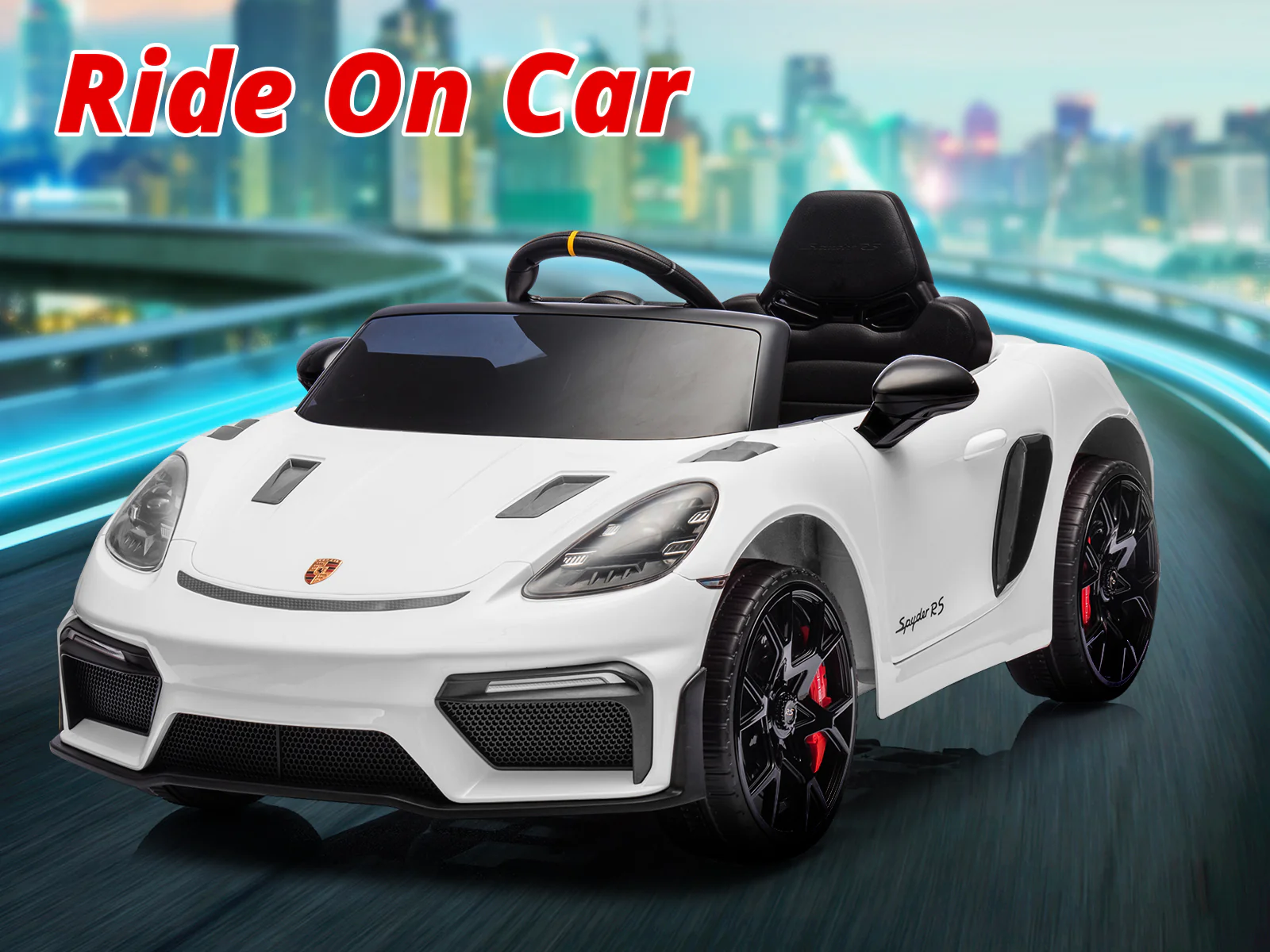 Kids Ride On Car Licensed Porsche 718 - White - Image 2