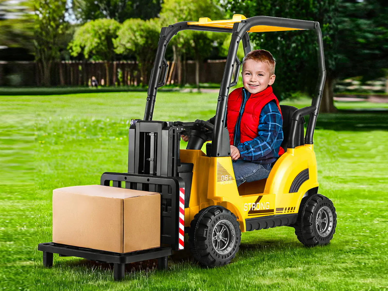 Kids Ride On Forklift - Yellow - Image 3