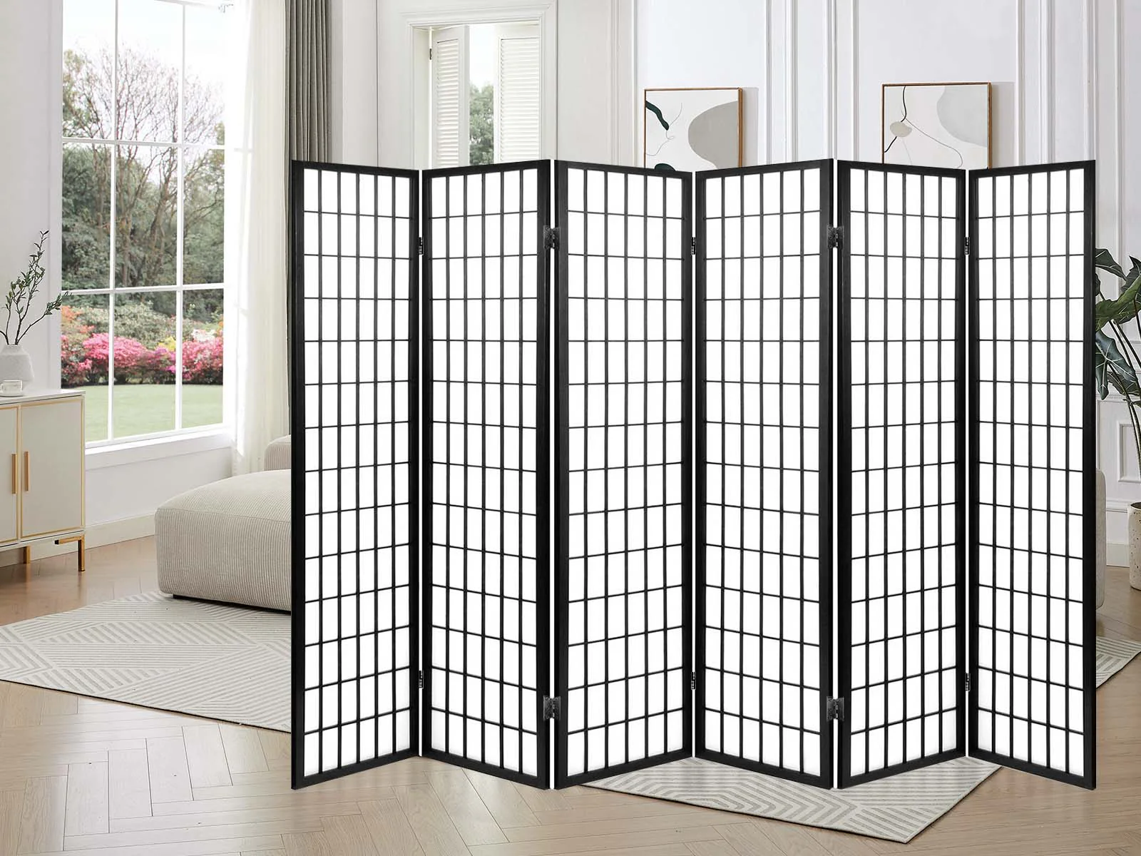 6-Panel Room Divider E P1 - Black - Image 3