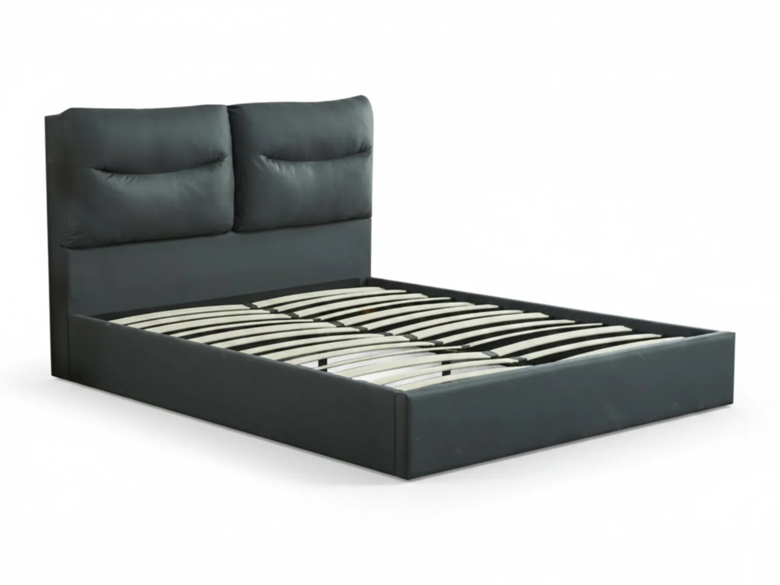 Greta PU Bed Frame Dark Grey - Queen - Image 7