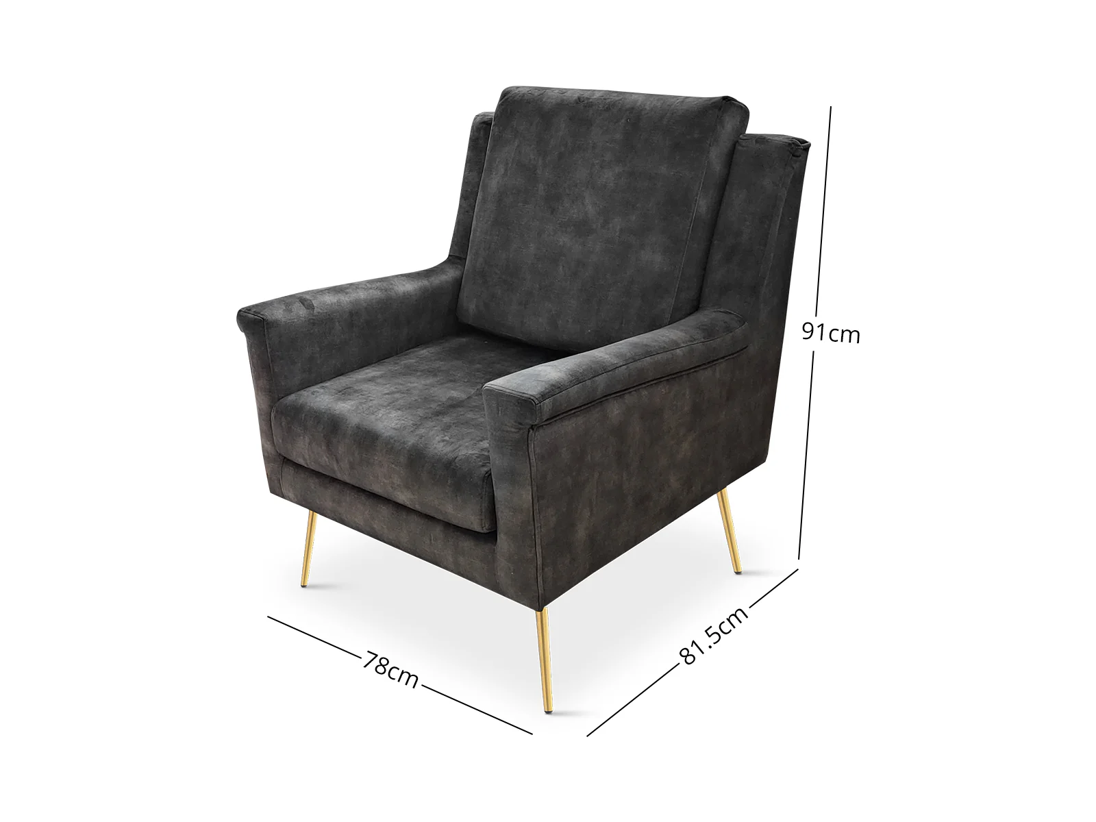 Leisure Chair 1636 Vevlet - Grey - Image 4