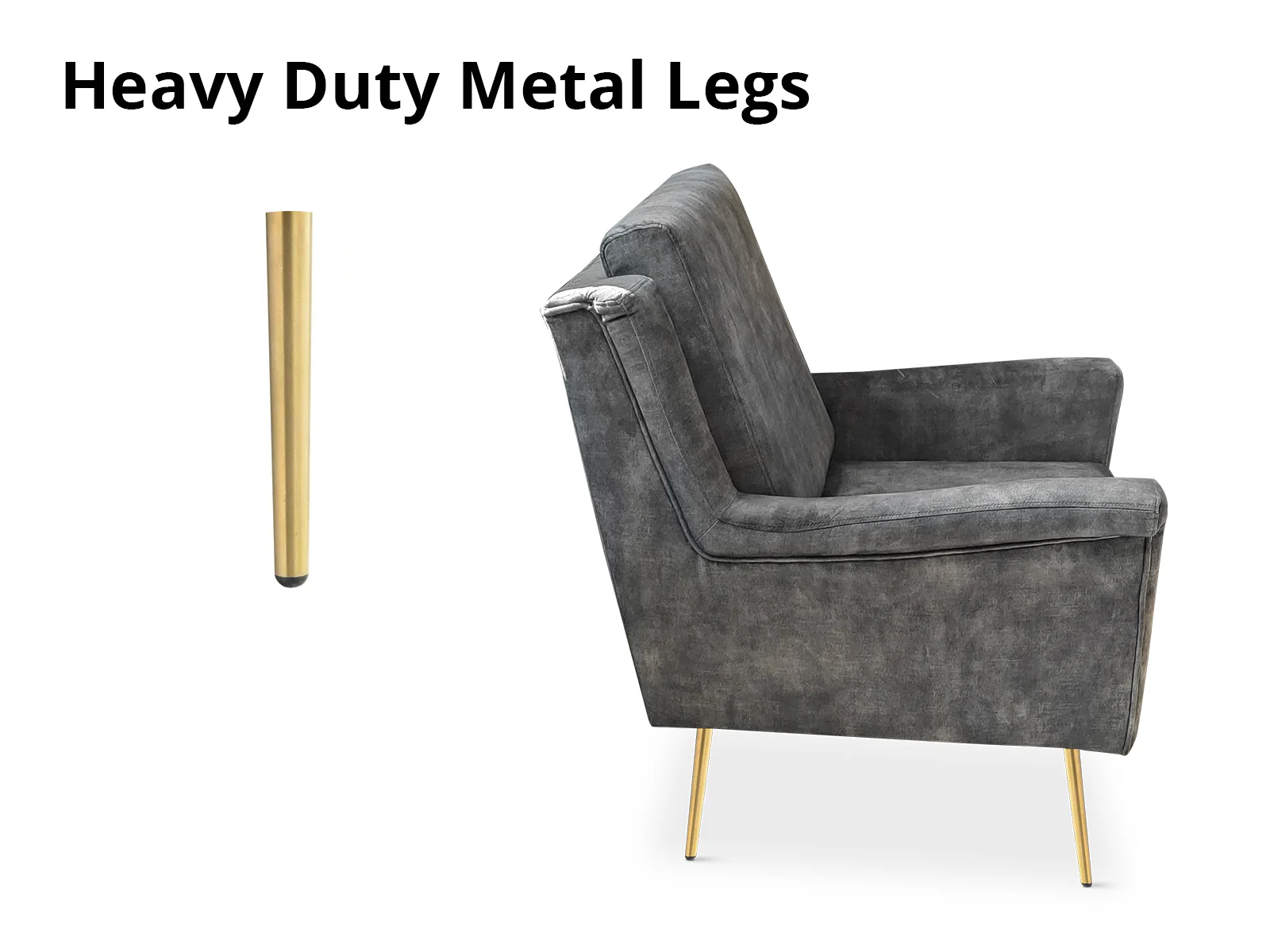 Leisure Chair 1636 Vevlet - Grey - Image 7