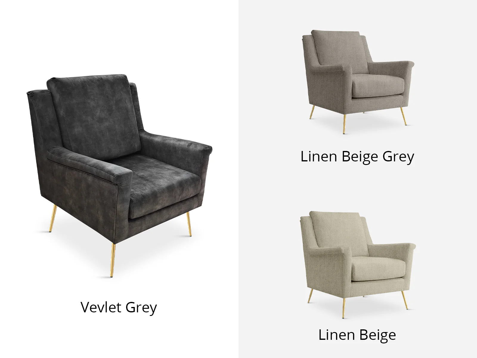 Leisure Chair 1636 Vevlet - Grey - Image 8