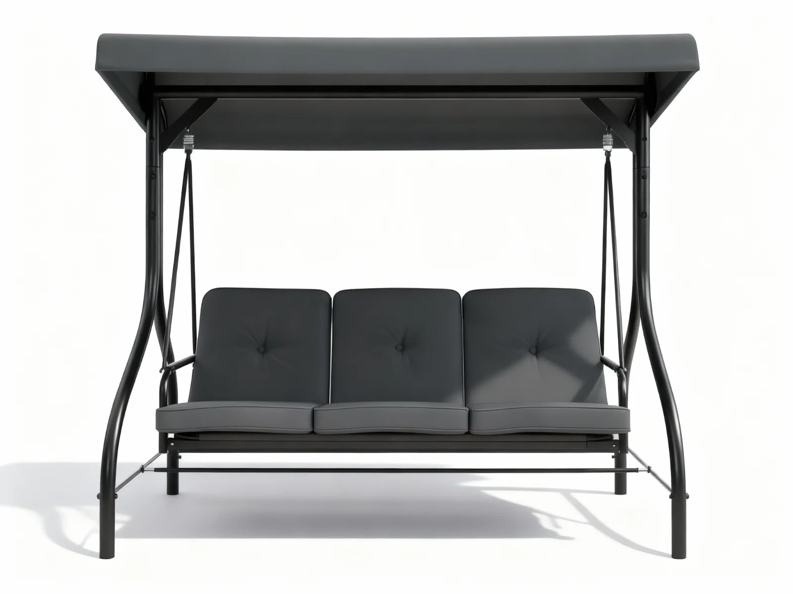 Reclining 3-Seater Swing Chair - Grey - Image 11