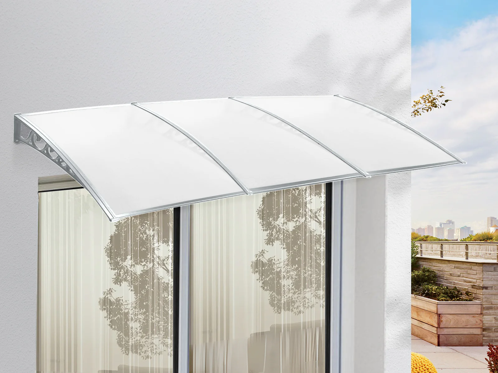 Grey Frame Window Awning 150cm x 300cm - Image 3