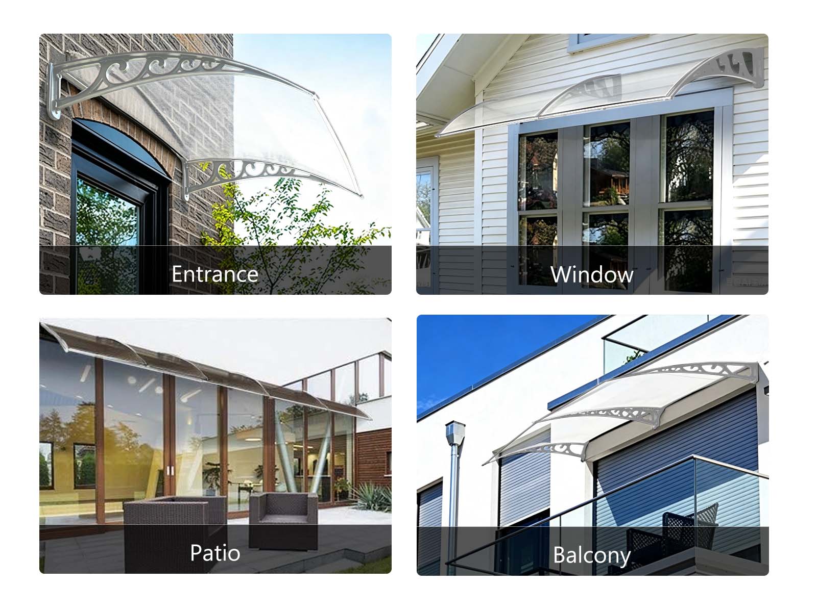 Grey Frame Window Awning 150cm x 300cm - Image 5