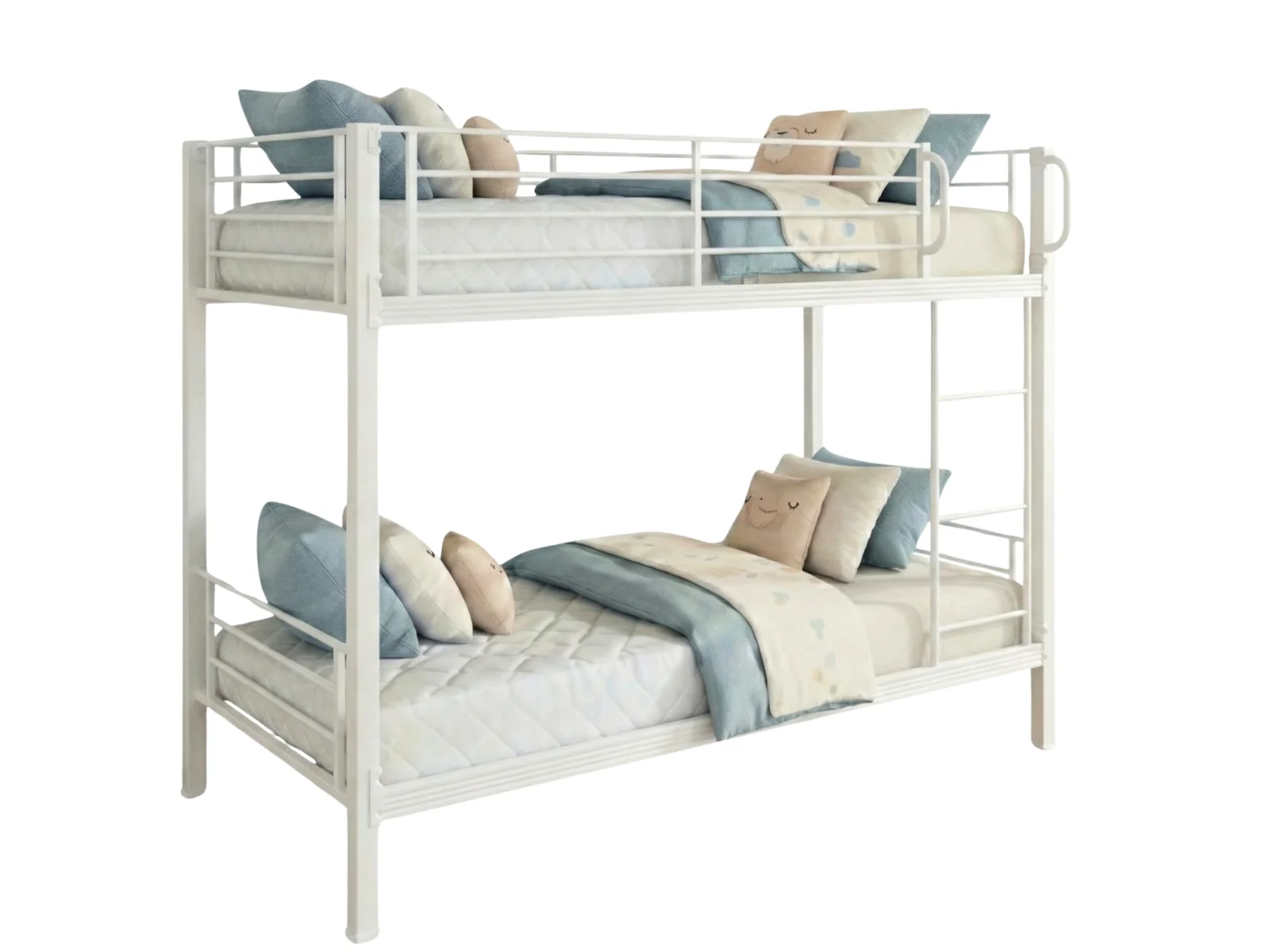Easy Fix Metal Bunk Bed - White & Mattress Bon10 Single x2