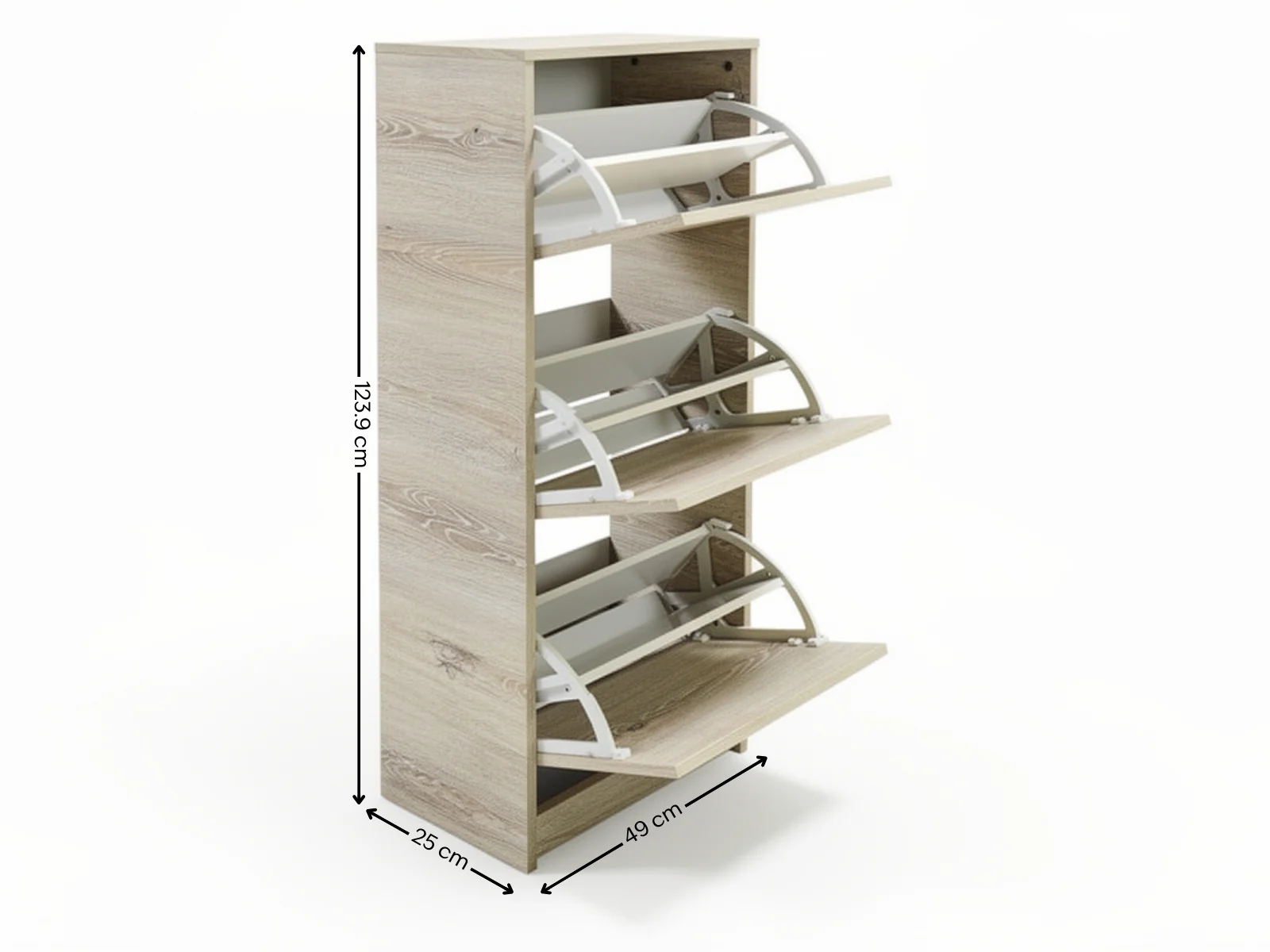 Enkel 3-Drawer Shoe Rack - Oak - Image 11