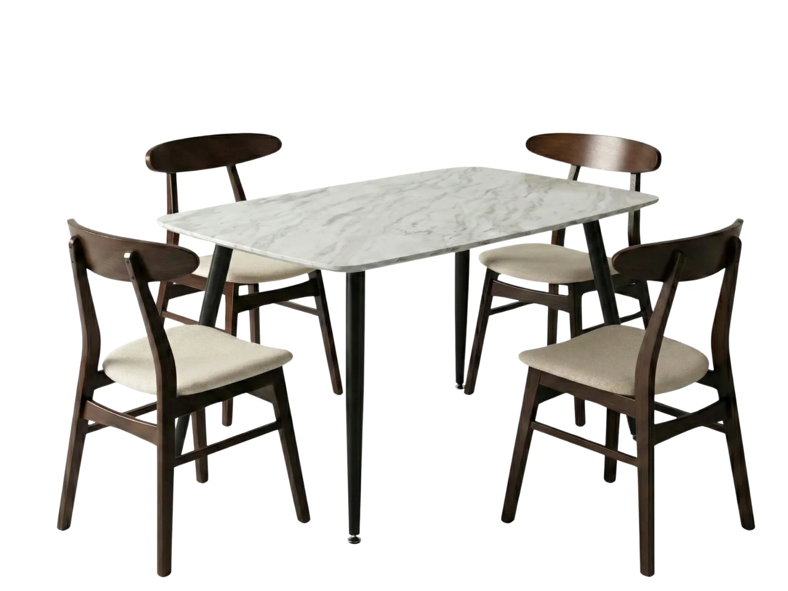 Fernando Dining Table with MDF Top - 120 cm & Fiesta Dining Chair Wenge - Set of 4