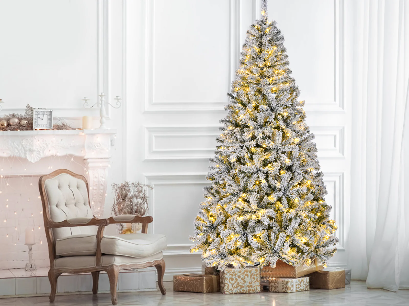 Flocked PVC Christmas Tree - 7FT/210 cm - Image 5