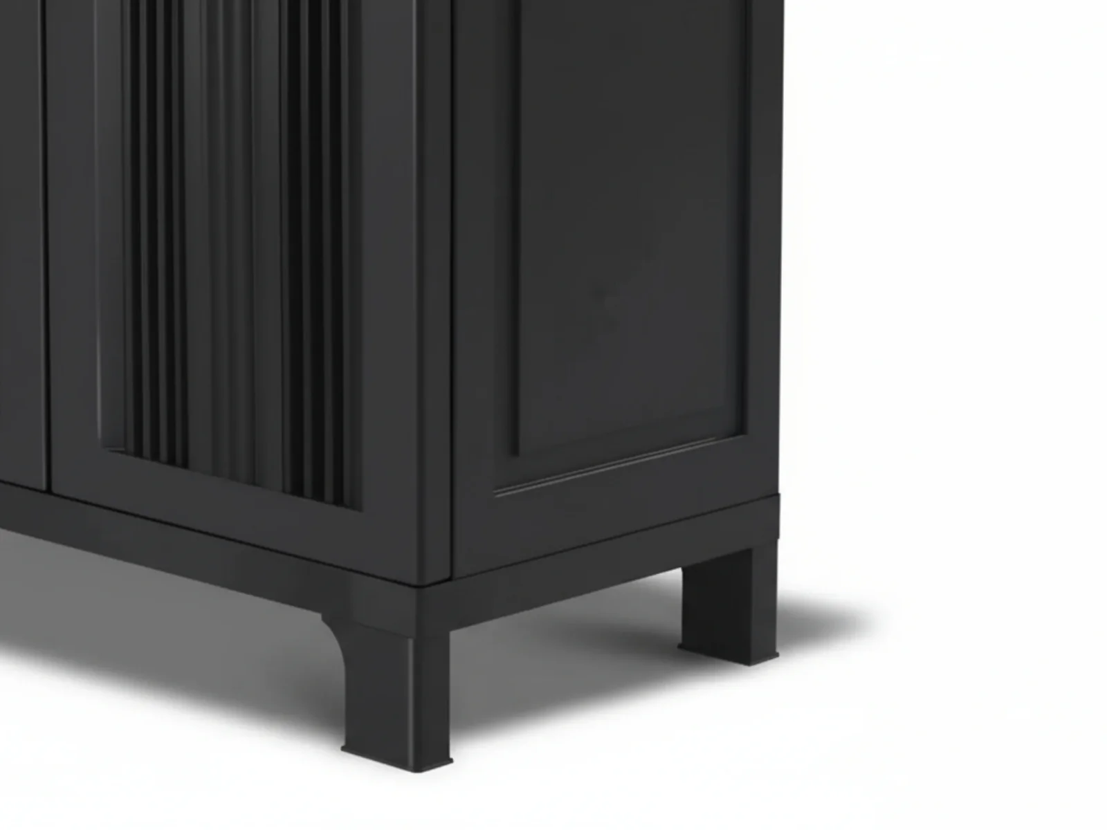 Full-Size Outdoor Storage Cabinet with Multi-Shelf - Black - Image 10