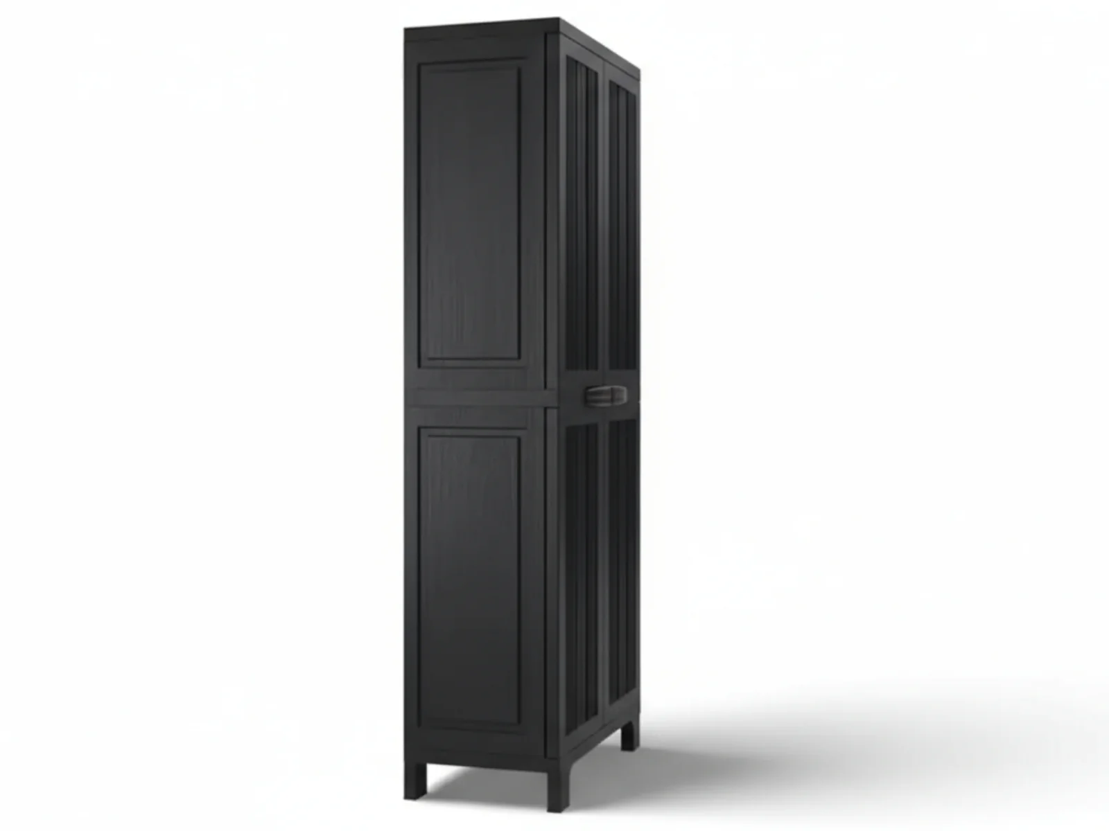 Full-Size Outdoor Storage Cabinet with Multi-Shelf - Black - Image 6