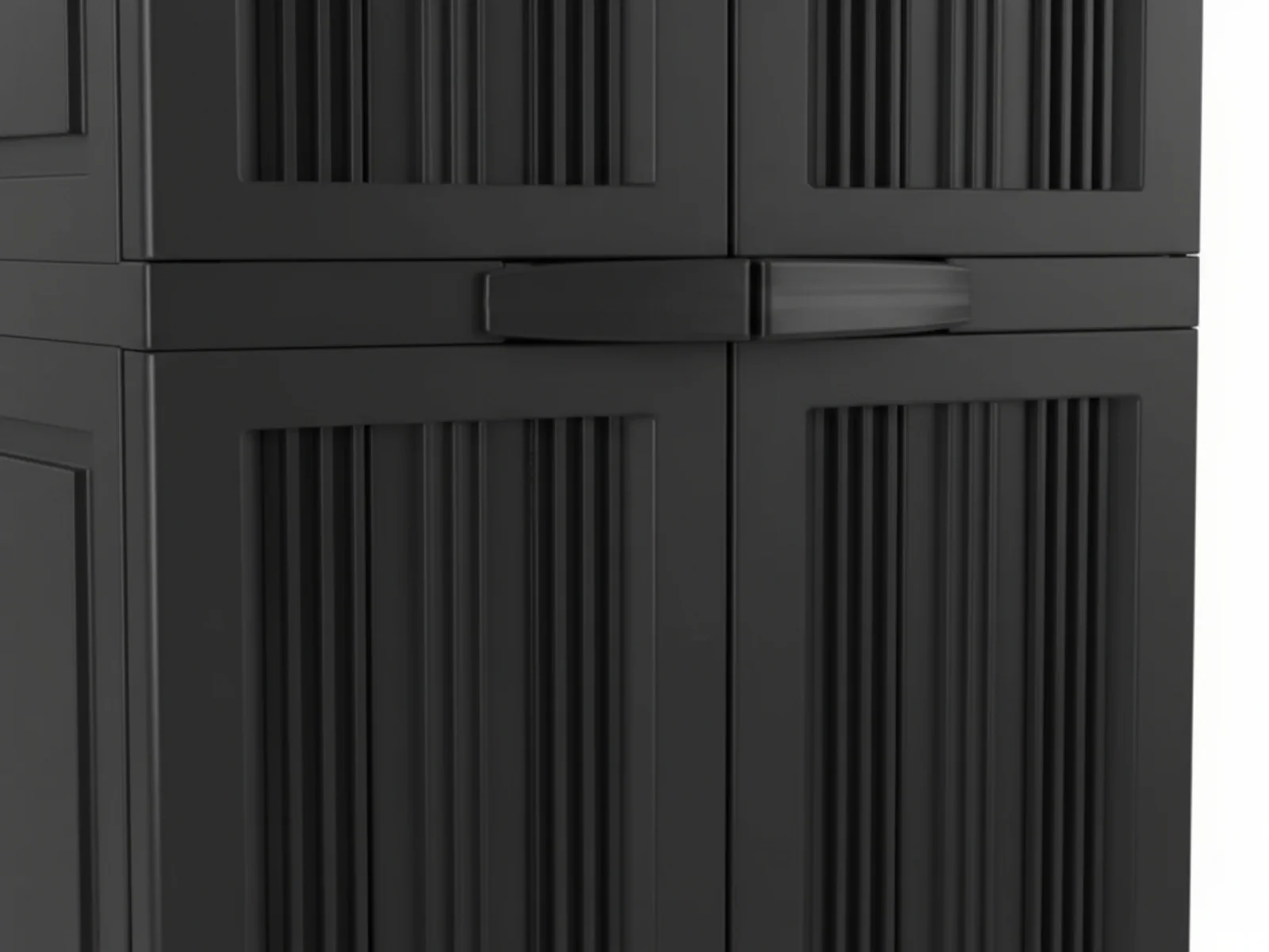Full-Size Outdoor Storage Cabinet with Multi-Shelf - Black - Image 8
