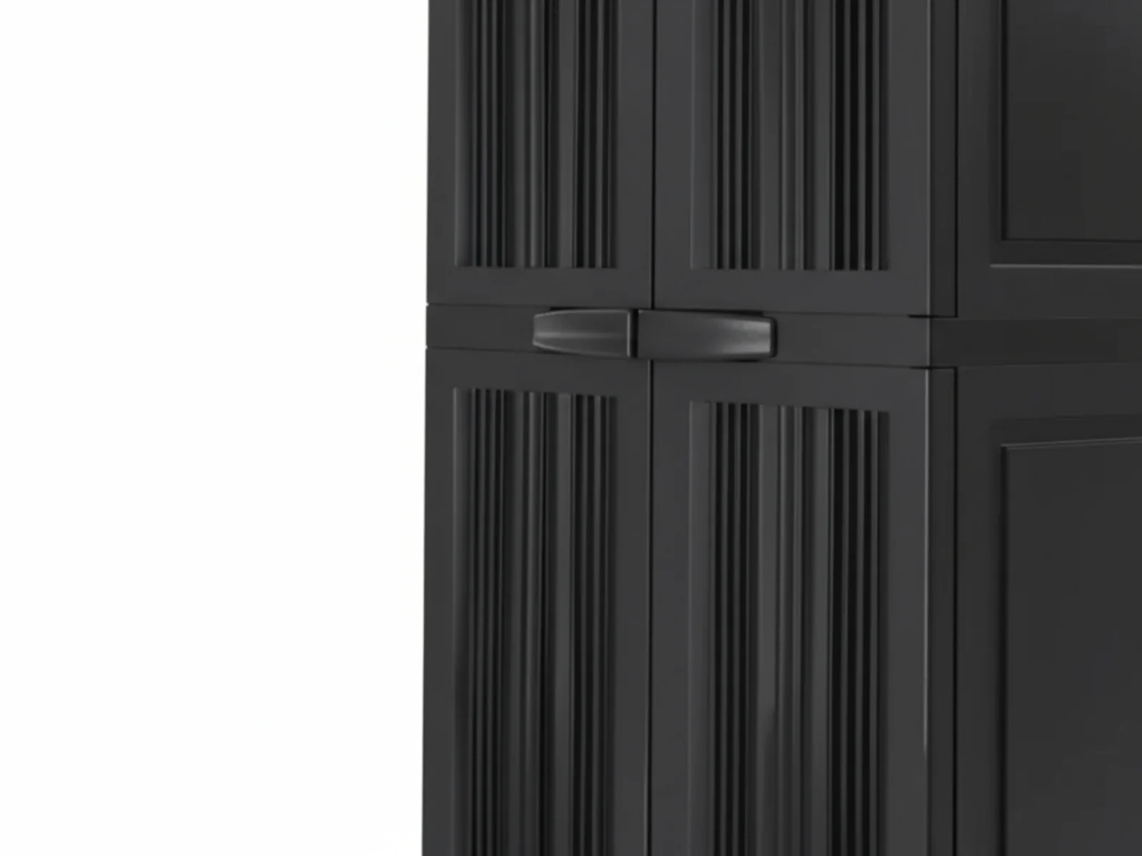 Full-Size Outdoor Storage Cabinet with Multi-Shelf - Black - Image 9