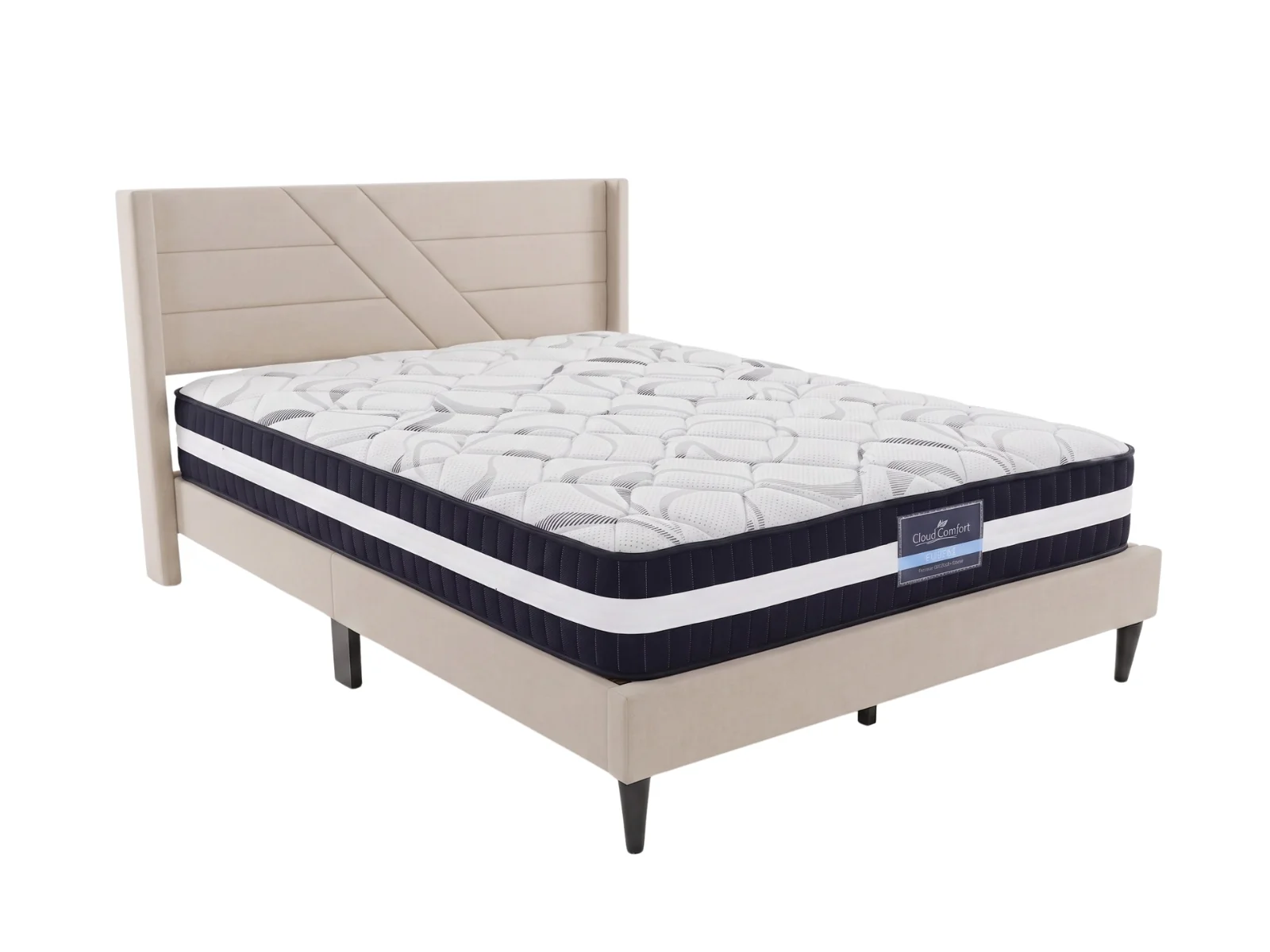 Galenia Bed Frame Beige & L30 Mattress - Queen