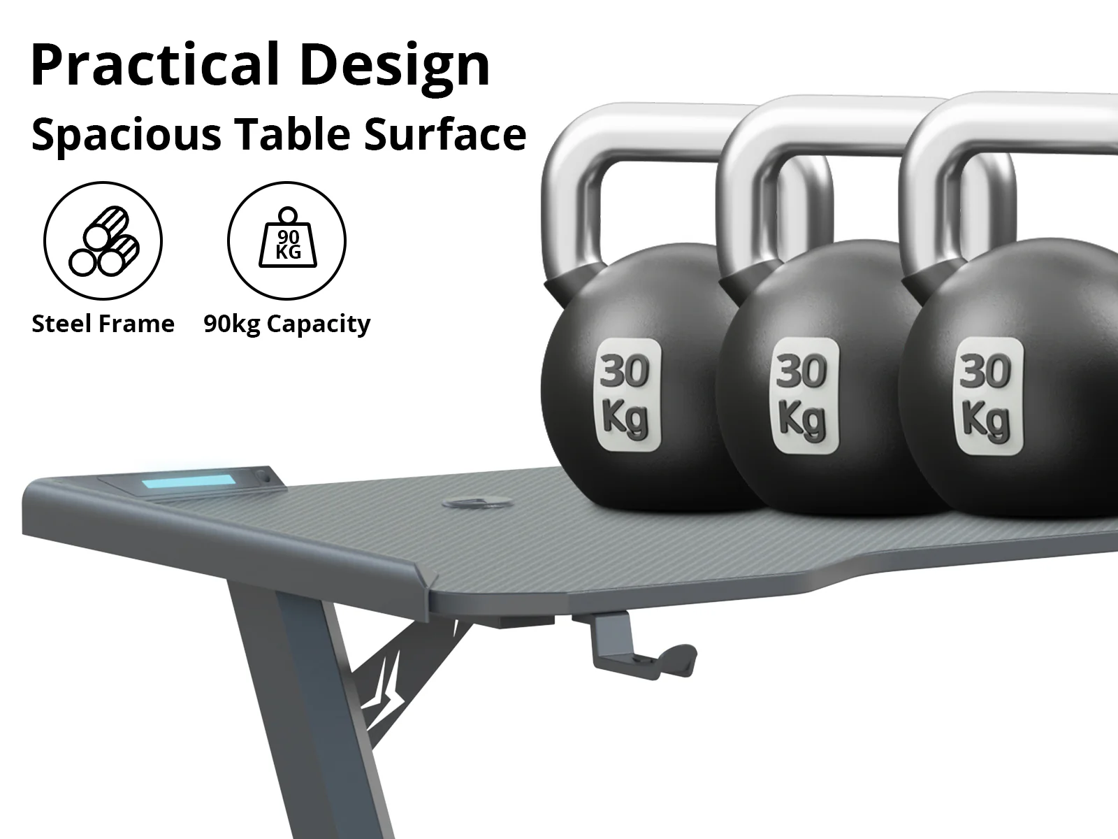 Gaming Table with Wireless Charger & Mouse Pad - 120 cm - Image 11